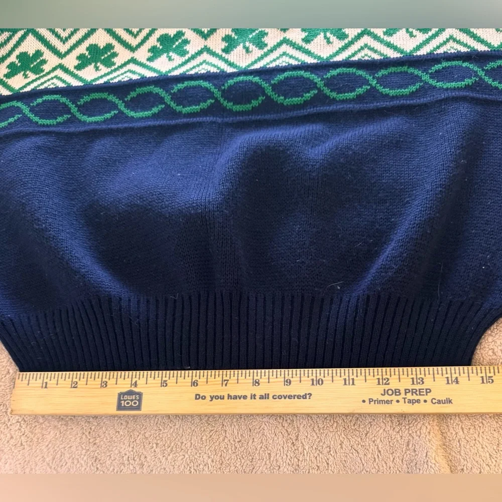 Vintage Emerald Sport Shamrock Celtic Pullover Knit Sweater Made In Ireland M